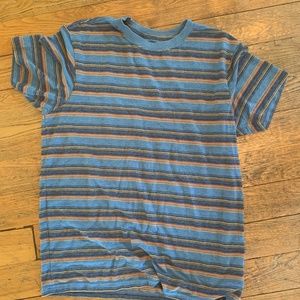 Prana Striped T-Shirt, Blue, Size Medium